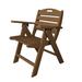 POLYWOOD® Nautical Folding Lowback Outdoor Chair Plastic/Resin in Brown | 32.25 H x 25.5 W x 23.5 D in | Wayfair NCL32TE