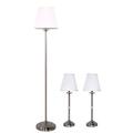 Wildon Home® Dimitrije 3 Piece Floor & Table Lamp Set Silk/Metal in Gray | 60 H x 10 W x 10 D in | Wayfair RDBT6700 42855982