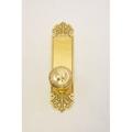 BRASS Accents Fleur De Lis Plate Privacy Door Knob Brass in Yellow | 12.75 H x 3 W in | Wayfair D04-K324G-LRL-605