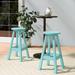 Red Barrel Studio® Nettie Patio Bar Stool Plastic in Blue | 30 H x 16 W x 16 D in | Wayfair RDBL7319 38850209