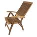 SeaTeak 6-Position Reclining Deck Chair Solid Wood in Brown | 44.5 H x 24.25 W x 24.75 D in | Wayfair 60064