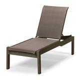 Telescope Casual Leeward MGP Sling Lay-flat Stacking Armless Long Frame Chaise w/ Wheels Plastic | 43.75 H x 28.5 W x 72 D in | Outdoor Furniture | Wayfair