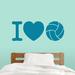 Sweetums Wall Decals I Love Volleyball Wall Decal Vinyl in Blue | 18 H x 48 W in | Wayfair 1901Teal