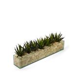 T&C Floral Company Artificial Agave Plant in Planter Glass | 7 H x 24 W x 4 D in | Wayfair F1315GG-C