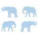 The Decal Guru Elephant Pattern Wall Decal Vinyl in Blue | 4 H x 6 W in | Wayfair 1285-WALL-02-20