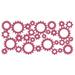 The Decal Guru Industrial Gears Wall Decal Vinyl in Pink | 29 H x 60 W in | Wayfair 2019-WALL-02-06