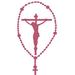 The Decal Guru Rosary Crucifix Wall Decal Vinyl in Pink | 30 H x 15 W in | Wayfair 1737-WALL-01-06