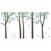 The Decal Guru Birch Trees & Bird Houses Wall Decal Vinyl in Red/Green/Brown | 108 H x 198 W in | Wayfair 1887-WALL-01-01