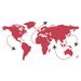 The Decal Guru World Travel Flight Map Wall Decal Vinyl in Red/Black | 35 H x 70 W in | Wayfair 1350-WALL-02-02