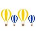 The Decal Guru Hot Air Balloons Wall Decal Vinyl in White/Blue/Yellow | 23 H x 47 W in | Wayfair 1925-WALL-01-06