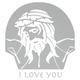 The Decal Guru Jesus Loves You Wall Decal Vinyl in Gray | 48 H x 44 W in | Wayfair 1722-WALL-01-28