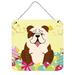 The Holiday Aisle® Easter English Bulldog Metal Wall Décor Metal in White | 8 H x 6 W in | Wayfair THLA4834 39993007