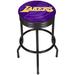 Trademark Global NBA Fade Ribbed 28.5" Swivel Bar Stool Upholstered, Steel in Black | 29 H x 20.75 W x 20.75 D in | Wayfair NBA1006-LAL2