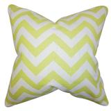 The Pillow Collection Gaines Chevron Bedding Sham Cotton Blend | 26 H x 26 W x 8 D in | Wayfair EURO-pp-zizzag-canalgreen-c55-l