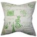 The Pillow Collection Geva Typography Bedding Sham 100% Cotton in Green/Gray | 30 H x 20 W x 5 D in | Wayfair QUEEN-PP-FRENCH_STAMP-GRASSHOPPE