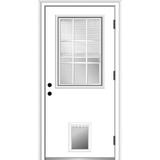 Verona Home Design Smooth Primed Fiberglass Prehung Front Entry Door Fiberglass in White | 80 H x 36 W x 1.75 D in | Wayfair ZZ364823L