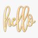 Wrought Studio™ Hand Drawn Hello Wood Sign Wall Décor in Brown/Gray/Yellow | 14 H x 18 W in | Wayfair VRKG3334 39317307