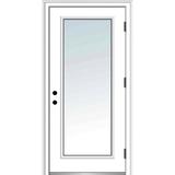 Verona Home Design Clear Glass Primed Fiberglass Prehung Front Entry Door Fiberglass in White | 80 H x 36 W x 1.75 D in | Wayfair ZZ364628L