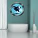 VWAQ Ship Porthole Window Orca Whales Peel & Stick Removable Wall Decal Vinyl in Blue | 14 H x 14 W in | Wayfair PO13
