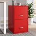 Symple Stuff Zimmer Deep 2-Drawer Vertical Filing Cabinet Metal/Steel in Gray/Red | 24.5 H x 14.25 W x 18 D in | Wayfair