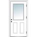 Verona Home Design Clear Glass Primed Prehung Front Entry Door Metal in White | 80 H x 36 W x 1.75 D in | Wayfair ZW364601L