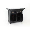 World Menagerie Scholl Solid Wood 3 - Drawer 2 - Door Accent Cabinet Wood in Black | 34 H x 39 W x 18 D in | Wayfair