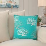 Highland Dunes Floating Coral Outdoor Square Pillow Cover & Insert Polyester/Polyfill blend in Blue | 2.5 H x 17 W x 17 D in | Wayfair