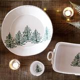VIETRI Lastra Holiday Round Platter All Ceramic/Earthenware/Stoneware in Green/White | 14.25 W in | Wayfair LAH-2621
