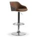 Union Rustic Buker Adjustable Height Swivel Bar Stool Upholstered/Leather in Brown/Gray | 19.25 W x 19.5 D in | Wayfair