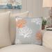 Highland Dunes Floating Coral Outdoor Square Pillow Cover & Insert Polyester/Polyfill blend in Gray | 2.5 H x 17 W x 17 D in | Wayfair