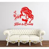 Harriet Bee Hair & Beauty Salon Art Personalized Wall Decal Plastic in Red | 22 H x 24 W x 0.1 D in | Wayfair C0708FC28CFB44ECAB64FB9B4DB9A5B5