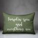 Winston Porter Osburn Pumpkin Spice & Everything Nice Lumbar Pillow Polyester/Polyfill blend in Green | 14 H x 20 W x 1.5 D in | Wayfair