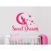 Harriet Bee Sweet Dreams Moon Wall Decal Plastic in Pink | 22 H x 38 W x 0.1 D in | Wayfair AF97A4511F0348FA9CF0331A8650A491