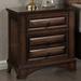 Charlton Home® North Adams 2 - Drawer Solid Wood Nightstand in Wood/Upholstered in Brown | 27 H x 24 W x 17 D in | Wayfair