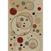 Blue/Red 91 x 63 x 0.39 in Indoor Area Rug - Orren Ellis Centerview Polka Dots Flatweave Ivory/Red/Blue Area Rug | 91 H x 63 W x 0.39 D in | Wayfair