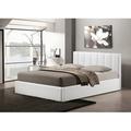 Hokku Designs Friedl Queen Platform Bed Upholstered/Faux leather/Metal in White | 37.1 H x 62.5 W x 96.3 D in | Wayfair