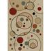 Blue/Red 118 x 94 x 0.39 in Indoor Area Rug - Orren Ellis Centerview Polka Dots Flatweave Ivory/Red/Blue Area Rug | Wayfair