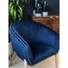 Barrel Chair - Mercer41 Barnes 28" Wide Barrel Chair Velvet/Fabric in Blue/Navy | 32 H x 28 W x 27 D in | Wayfair 7162BEBA7B464463B56E0B0925F3B453