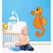 Wallhogs Winn Seahorse Wall Decal Canvas/Fabric in Orange | 72 H x 38.5 W in | Wayfair winn18-t72