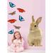 Wallhogs Sitting Bunny Wall Decal Canvas/Fabric in Brown | 24 H x 12 W in | Wayfair anim25-t24