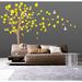 Wall Decal Source Tree, Cherry Blossom & Flowers Blowing in Wind Wall Decal Vinyl in Black/Yellow | 80 H x 100 W in | Wayfair 20155-B