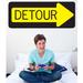 Wallhogs Detour Wall Decal Canvas/Fabric in Black/Yellow | 27.5 H x 72 W in | Wayfair sgn17-t72