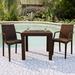 Winston Porter Mace Stackable Dining Armchair w/ Weave Design Plastic/Resin in Brown | 35 H in | Outdoor Dining | Wayfair