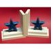 One World Pastel Star Non-skid Bookends Wood in Blue | 7 H x 5 W x 5 D in | Wayfair BG00036613