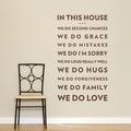 Wallums Wall Decor In This House We Do Love Wall Decal Vinyl, Glass in Red/Brown | 9 H x 36 W in | Wayfair quotes-we-do-love-28x48_Brown