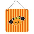Zoomie Kids Halloween Pumpkin Bat Gloss Wall Décor Metal in Orange | 8 H x 6 W in | Wayfair ZMIE3690 39990663
