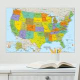 WallPops! USA Dry Erase Map Wall Decal Vinyl in Gray/Green | 17.5 H x 24 W in | Wayfair WPE1897