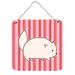 Zoomie Kids Cat Stripes Aluminum Wall Décor Metal in Pink/White | 8 H x 6 W in | Wayfair ZMIE3647 39990620