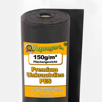 Aquagart - 30m² Unkrautvlies Gartenvlies Mulchvlies Bodengewebe 150g 1m breit pes