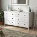 Grain Wood Furniture Greenport 6 Drawer 63.75" Solid Wood Double Dresser Wood in Brown/Gray/Green | 33.25 H x 63.75 W x 18 D in | Wayfair GP0516